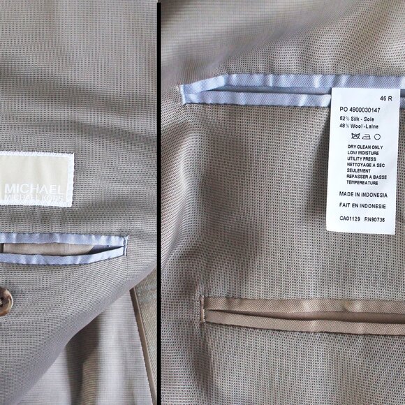 ✨Host Pick✨ Vintage MICHAEL KORS silk wool boyfriend blazer oversized Size 46R - Picture 7 of 8